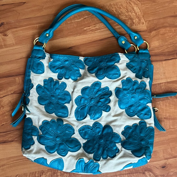 Oversize Big Buddha Turquoise Hibiscus Bag - Picture 11 of 16
